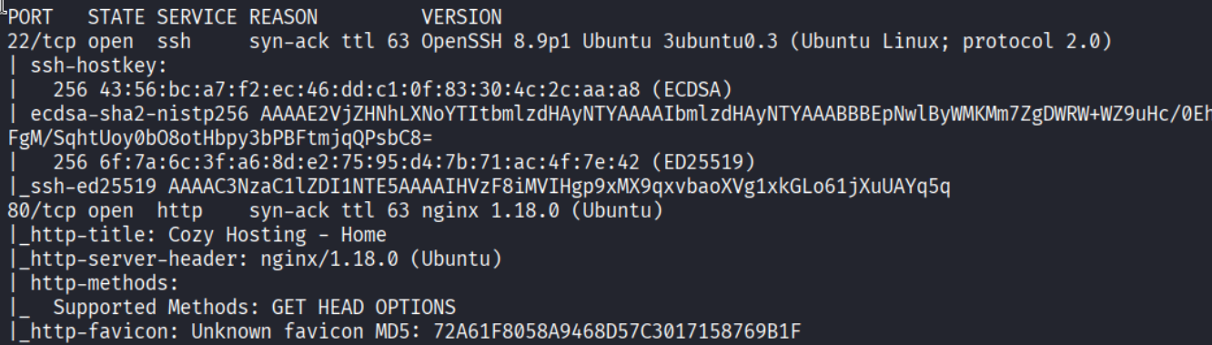 Nmap results