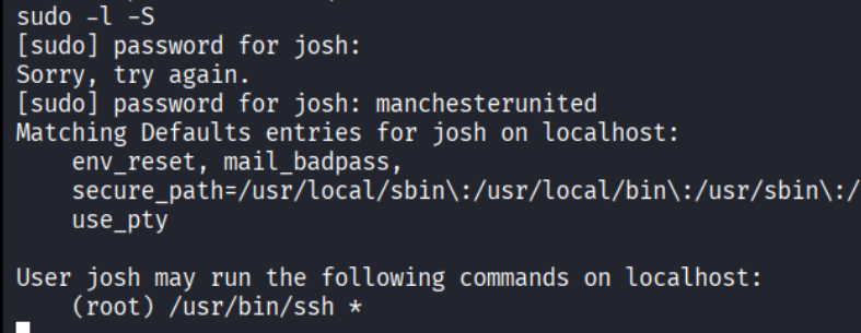 sudo -l