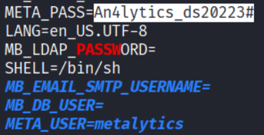 Environment variable credentials