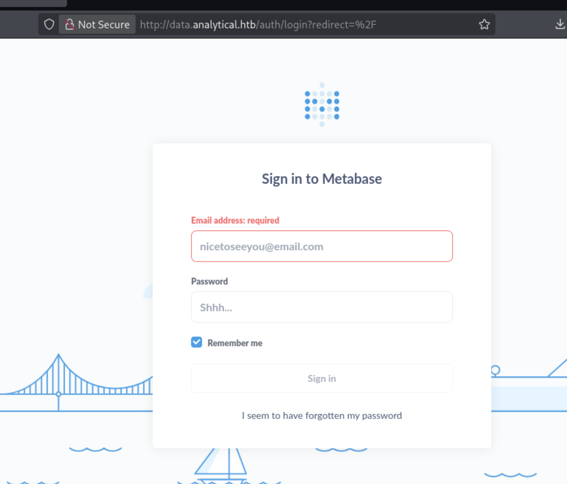 Metabase login