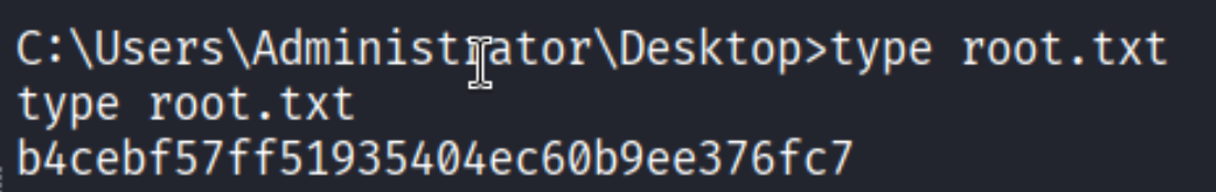root.txt from Administrator&rsquo;s Desktop