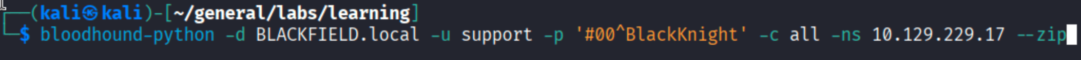 bloodhound-python collecting all AD data as support from BLACKFIELD.local