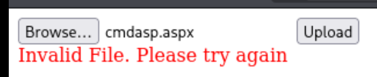 Upload rejected with Invalid File error