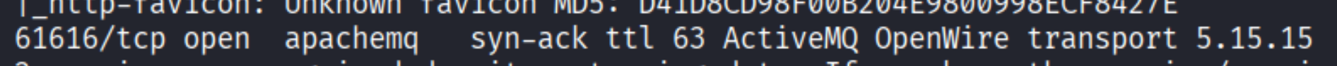 ActiveMQ version disclosure
