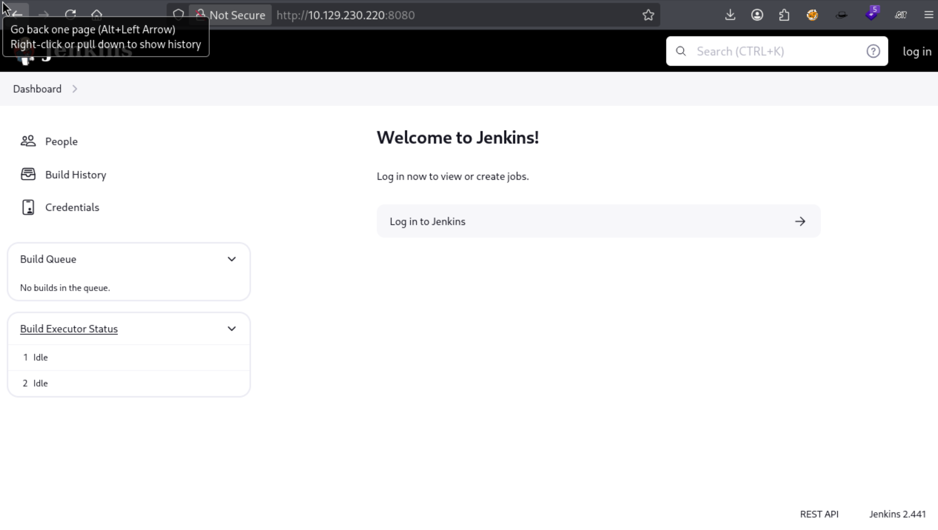 Jenkins 2.441 welcome page