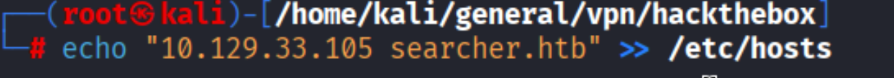 Adding searcher.htb to /etc/hosts