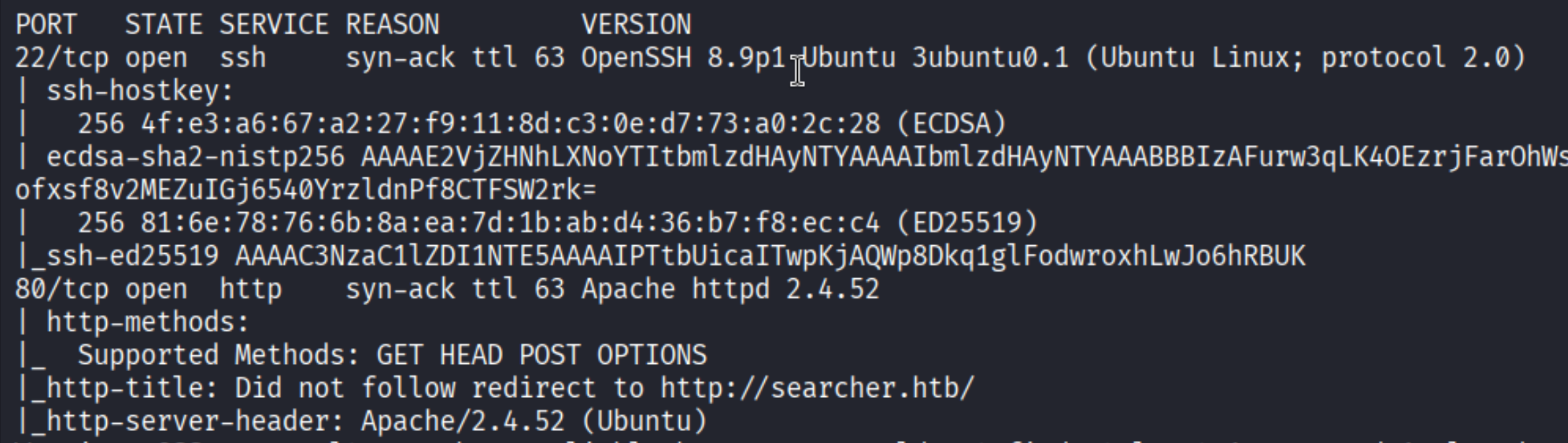 Nmap results