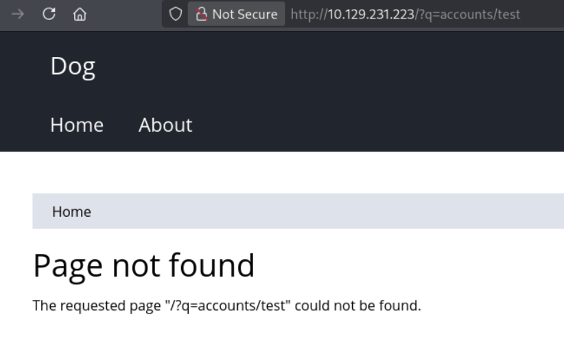 accounts/test returns Page not found