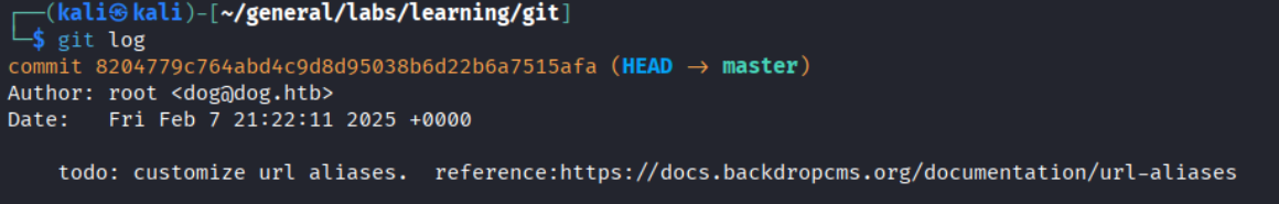 git log commit message