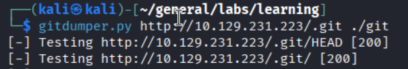 gitdumper running