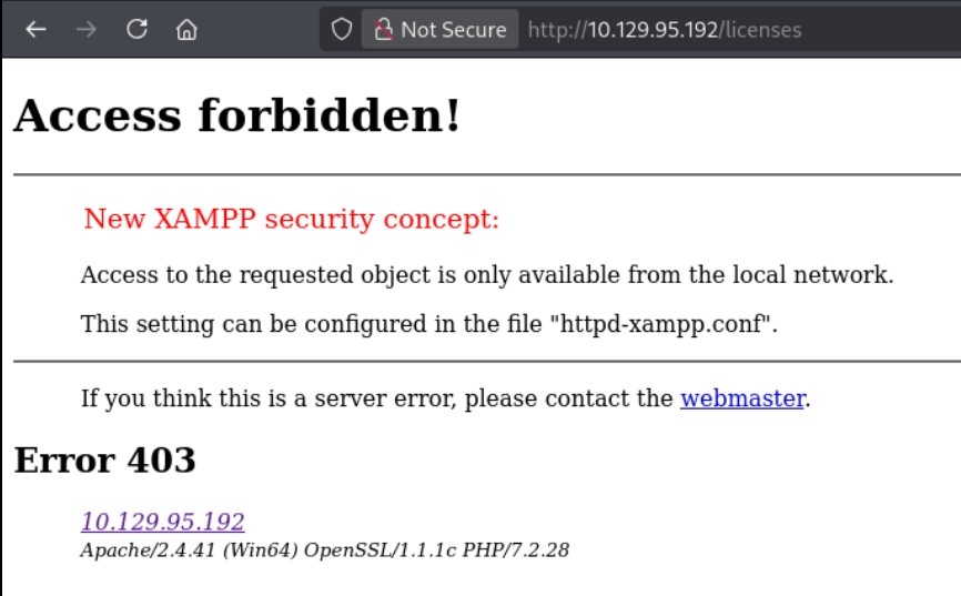 XAMPP forbidden