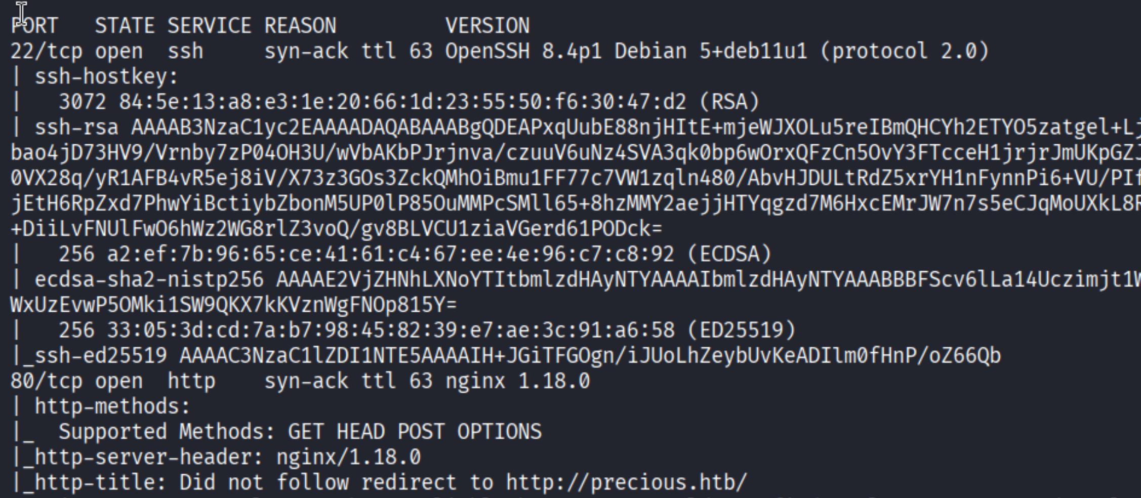 Nmap results