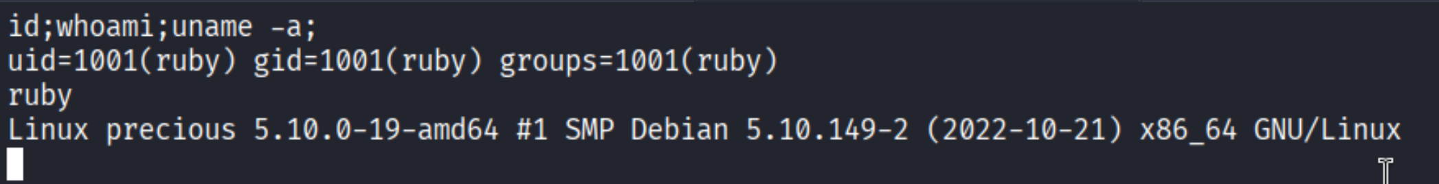 Shell received as ruby user